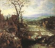 MOMPER, Joos de Flemish Market and Washing Place sg USA oil painting artist